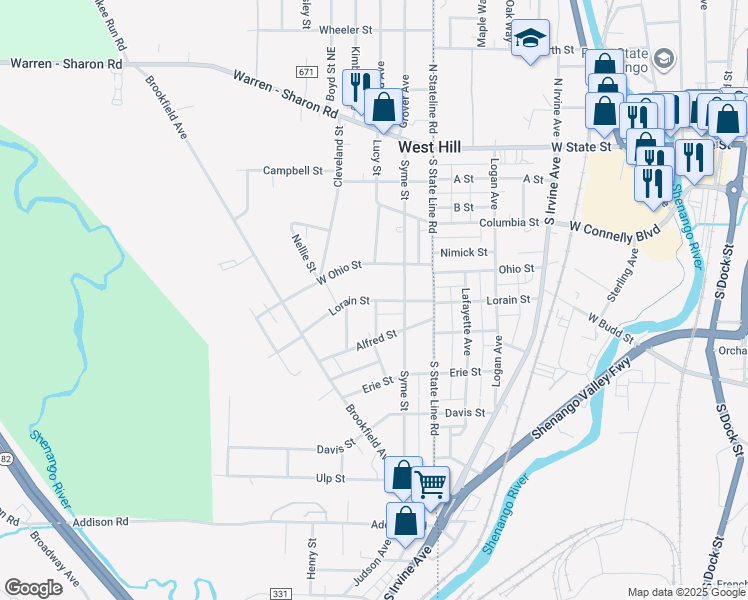 map of restaurants, bars, coffee shops, grocery stores, and more near 648 Township Highway 379 in Masury