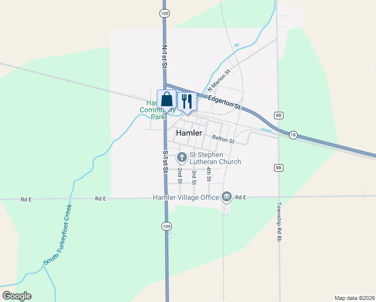 map of restaurants, bars, coffee shops, grocery stores, and more near 210 Church Street in Napoleon