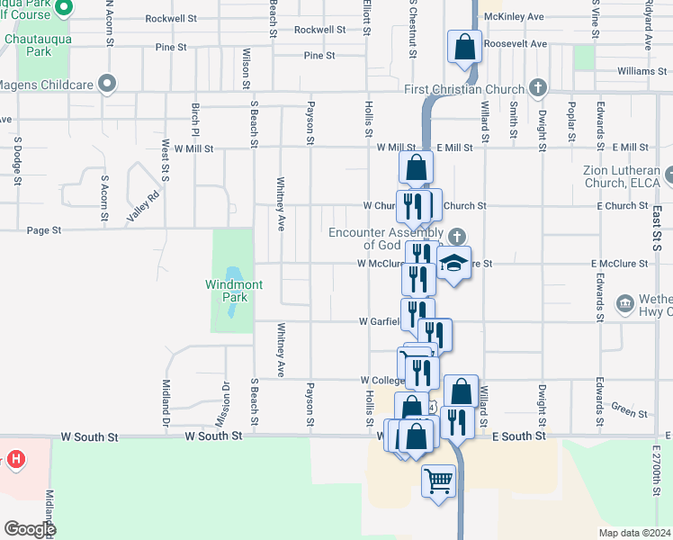 map of restaurants, bars, coffee shops, grocery stores, and more near 400 Advel Court in Kewanee
