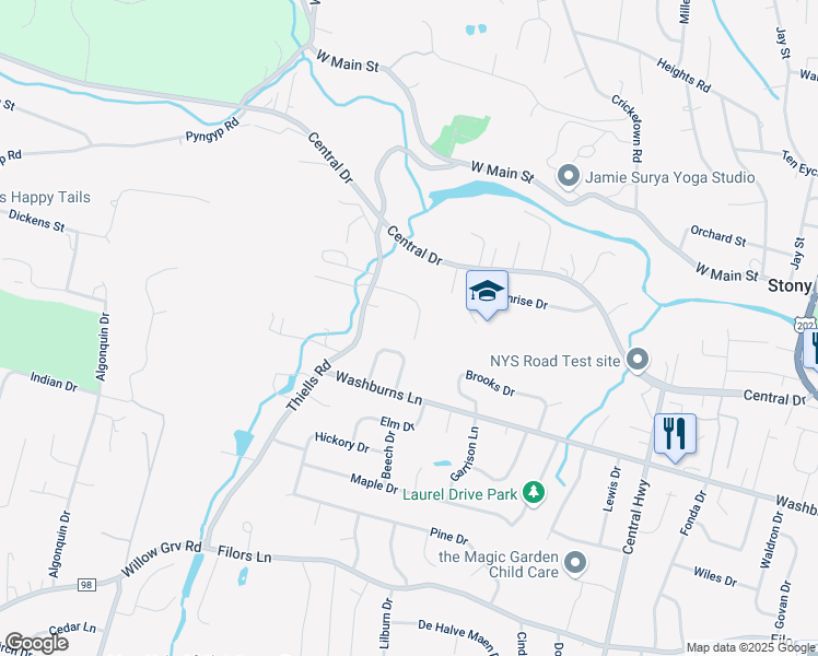 map of restaurants, bars, coffee shops, grocery stores, and more near 9 Cartwright Drive in Stony Point