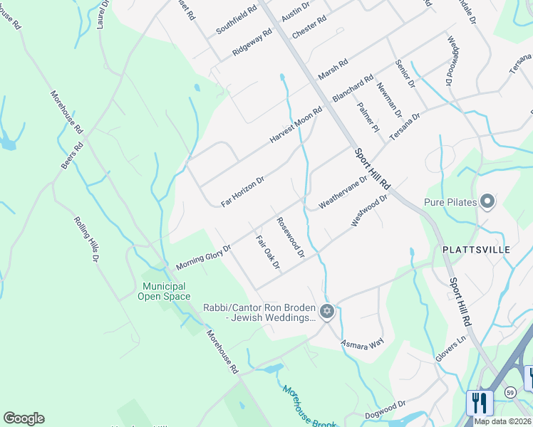 map of restaurants, bars, coffee shops, grocery stores, and more near 41 Rosewood Drive in Easton