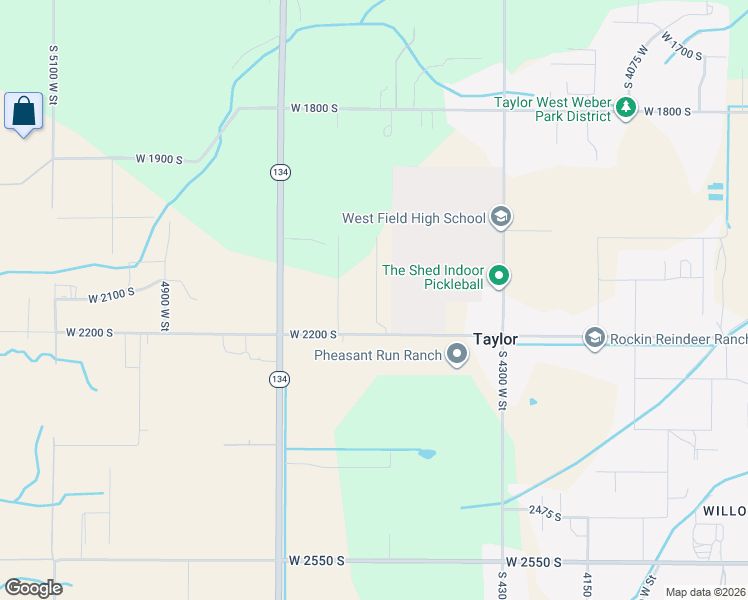 map of restaurants, bars, coffee shops, grocery stores, and more near 4586 West 2200 South in Ogden