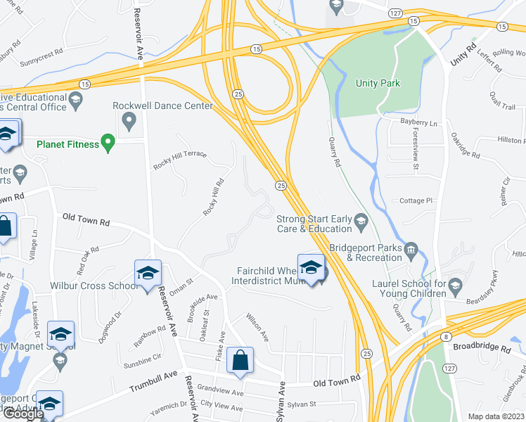 map of restaurants, bars, coffee shops, grocery stores, and more near 100 Avalon Gates in Trumbull