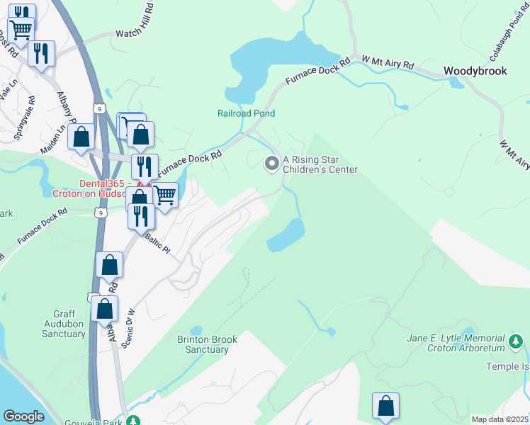 map of restaurants, bars, coffee shops, grocery stores, and more near 51 Scenic Drive in Croton-on-Hudson