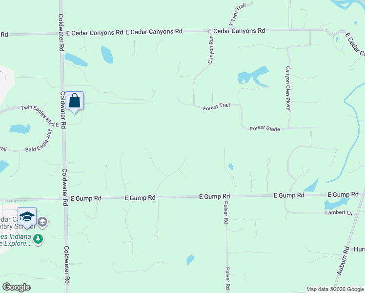map of restaurants, bars, coffee shops, grocery stores, and more near 15529 Windover Trail in Fort Wayne