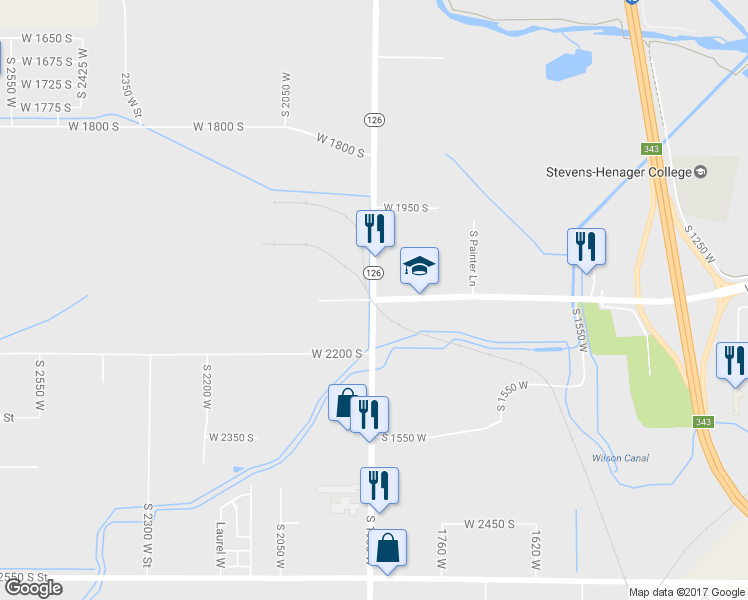 map of restaurants, bars, coffee shops, grocery stores, and more near 3237 West 2100 South in West Haven