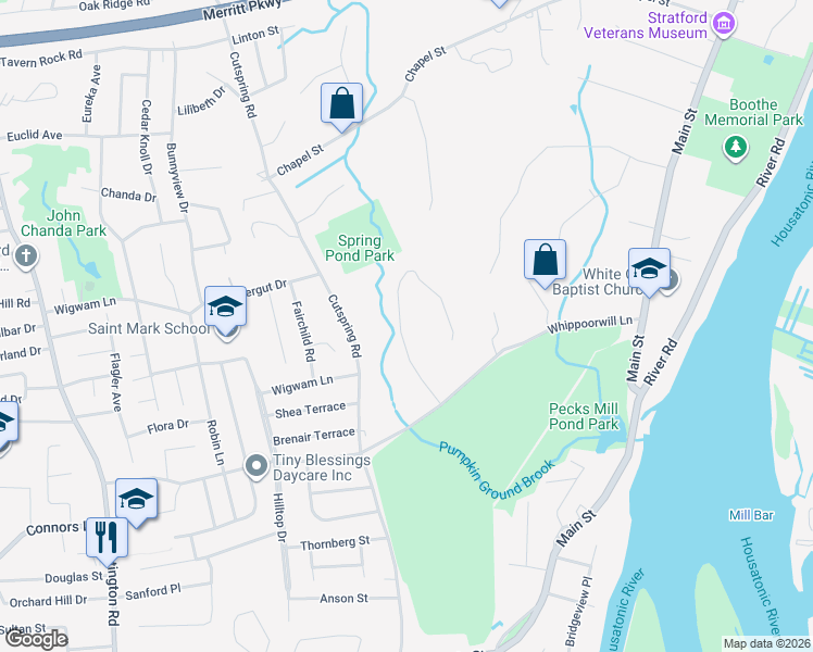 map of restaurants, bars, coffee shops, grocery stores, and more near in Stratford