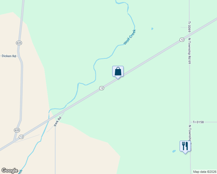 map of restaurants, bars, coffee shops, grocery stores, and more near 5116 Fostoria Fremont Road in Kansas