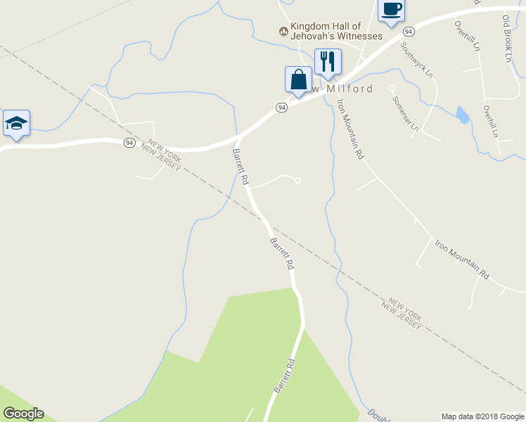 map of restaurants, bars, coffee shops, grocery stores, and more near 250 Barrett Road in Orange County