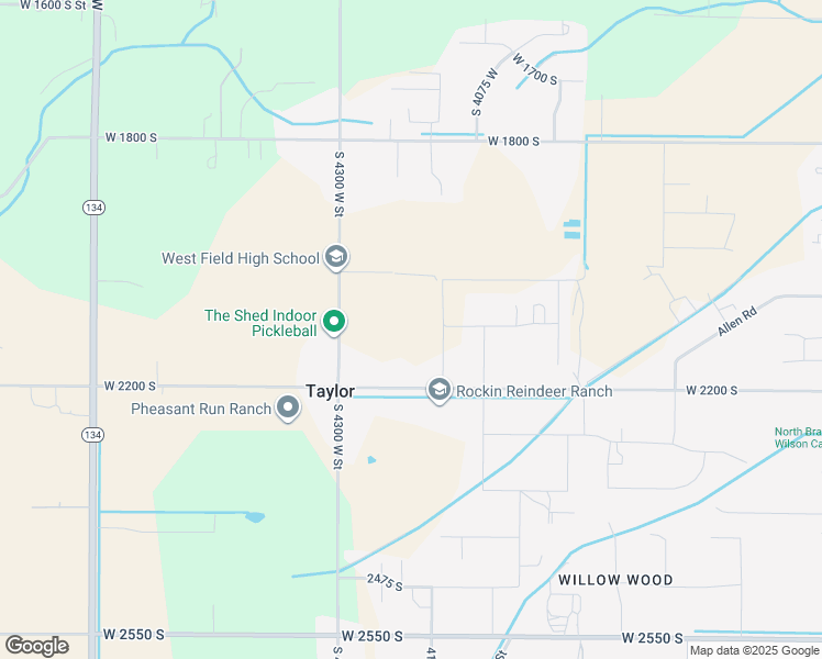 map of restaurants, bars, coffee shops, grocery stores, and more near 4183 West 2100 South Street in Taylor