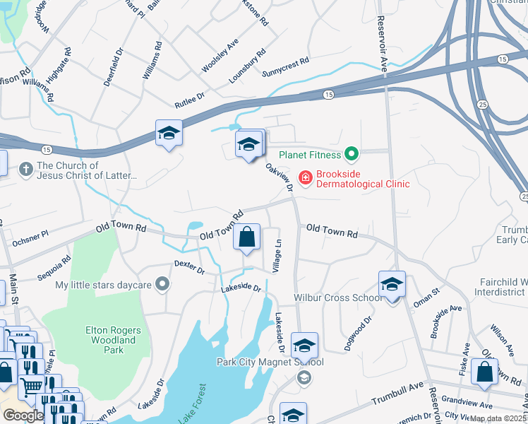 map of restaurants, bars, coffee shops, grocery stores, and more near 15 Heritage Place in Bridgeport
