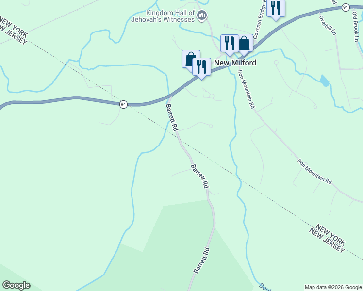 map of restaurants, bars, coffee shops, grocery stores, and more near 250 Barrett Road in Orange County