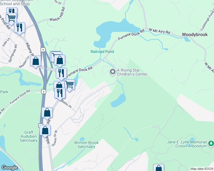 map of restaurants, bars, coffee shops, grocery stores, and more near 51 Scenic Drive in Croton-on-Hudson