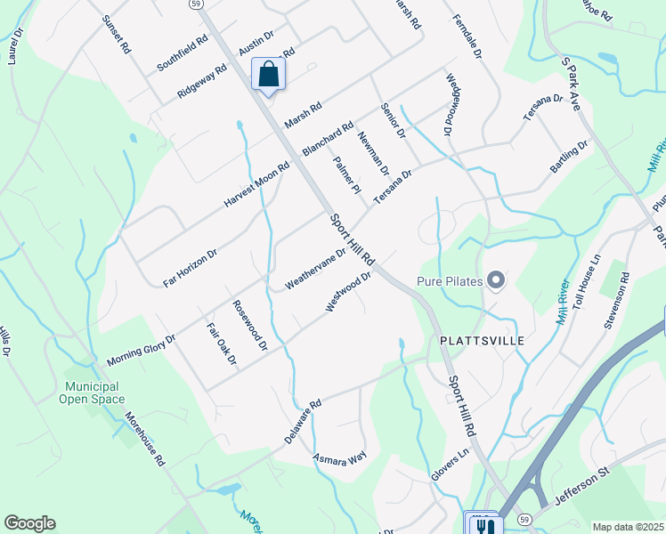 map of restaurants, bars, coffee shops, grocery stores, and more near 11 Weathervane Drive in Easton