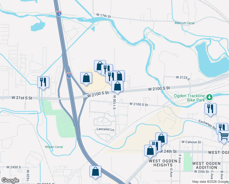 map of restaurants, bars, coffee shops, grocery stores, and more near 725 West Sr 104 in West Haven