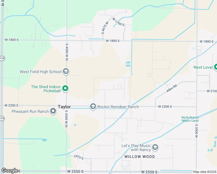 map of restaurants, bars, coffee shops, grocery stores, and more near 4040 West 2100 South Street in Ogden