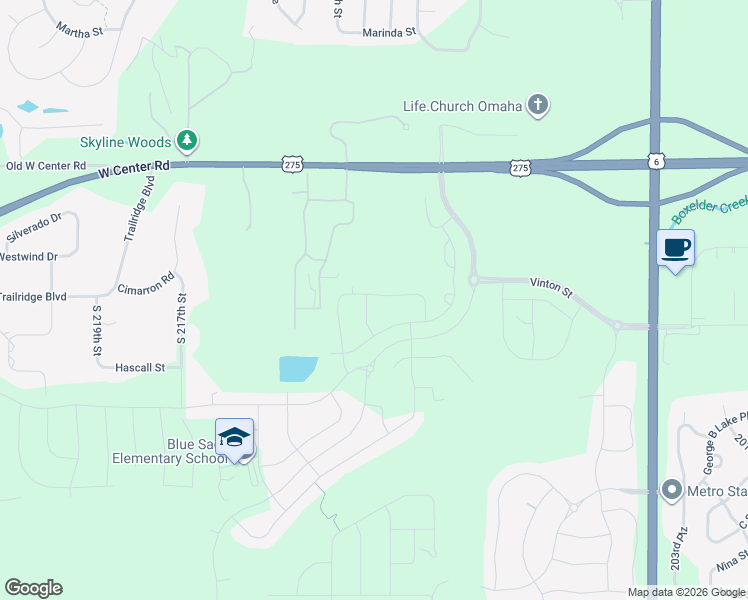 map of restaurants, bars, coffee shops, grocery stores, and more near in Omaha