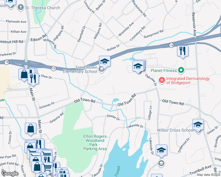 map of restaurants, bars, coffee shops, grocery stores, and more near 29 Horseshoe Drive in Trumbull