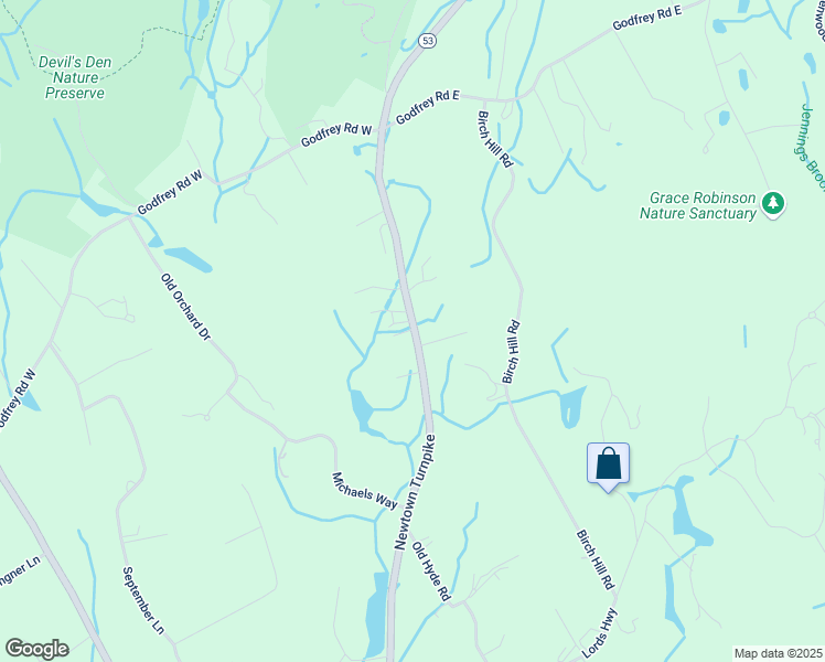 map of restaurants, bars, coffee shops, grocery stores, and more near 262 Newtown Turnpike in Weston