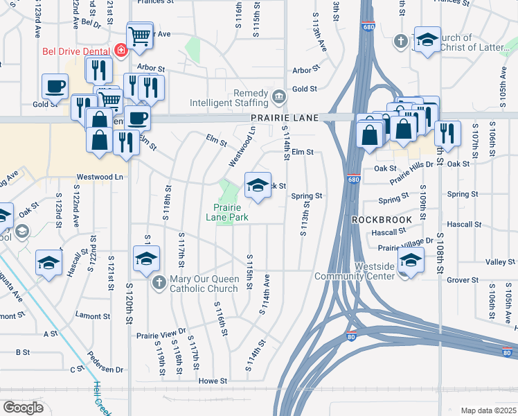 map of restaurants, bars, coffee shops, grocery stores, and more near 11444 Hascall Street in Omaha