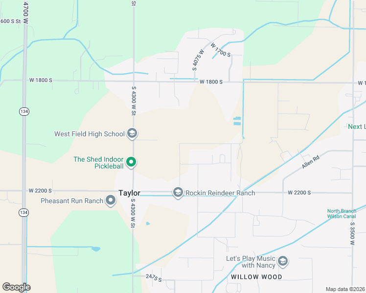 map of restaurants, bars, coffee shops, grocery stores, and more near 4121 West 2025 South in West Haven