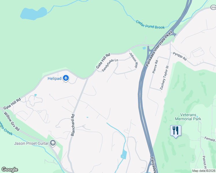 map of restaurants, bars, coffee shops, grocery stores, and more near 16 Beaver Pond Ct in Stony Point