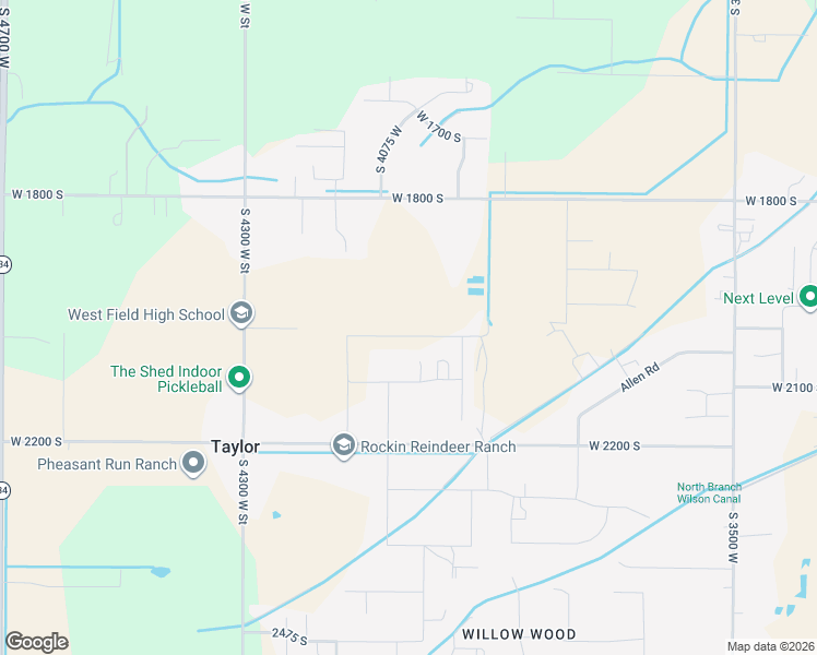 map of restaurants, bars, coffee shops, grocery stores, and more near 4032 West 2025 South in Ogden