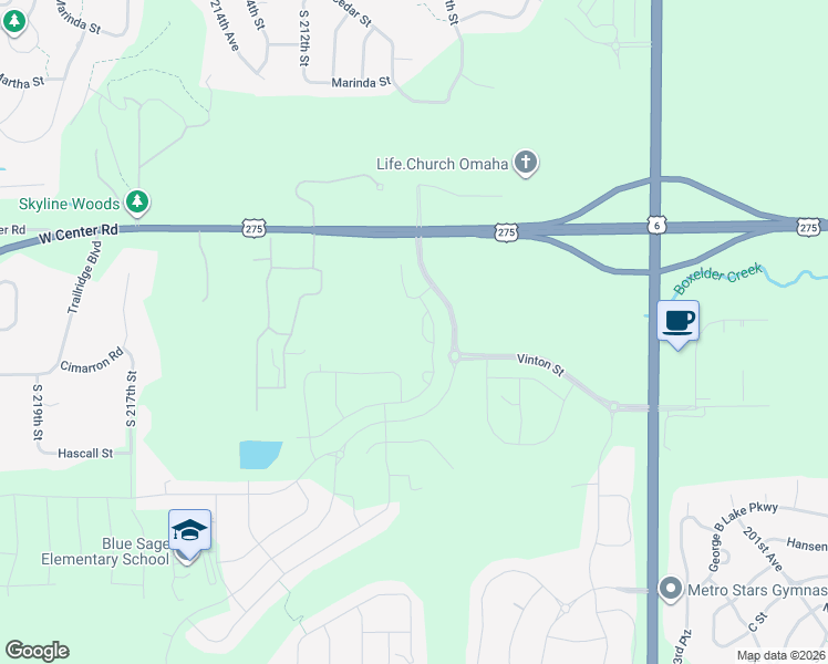 map of restaurants, bars, coffee shops, grocery stores, and more near in Omaha