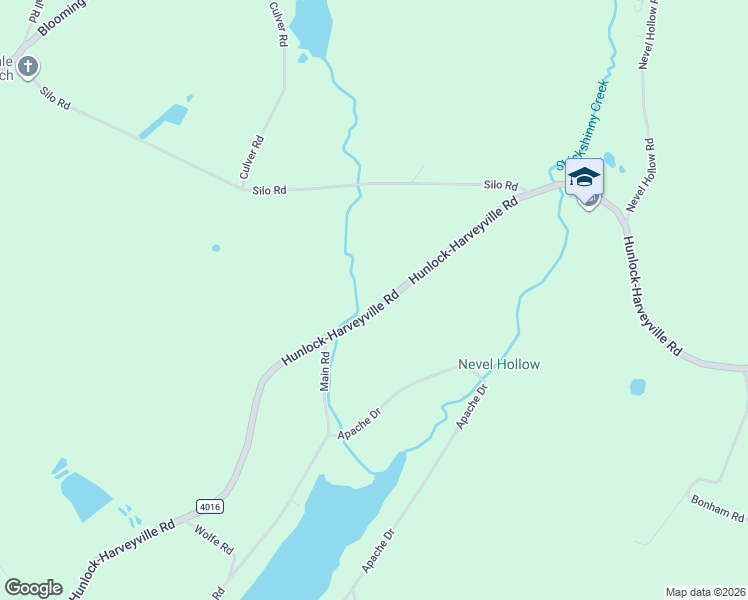 map of restaurants, bars, coffee shops, grocery stores, and more near Hunlock Harveyville Road in Shickshinny