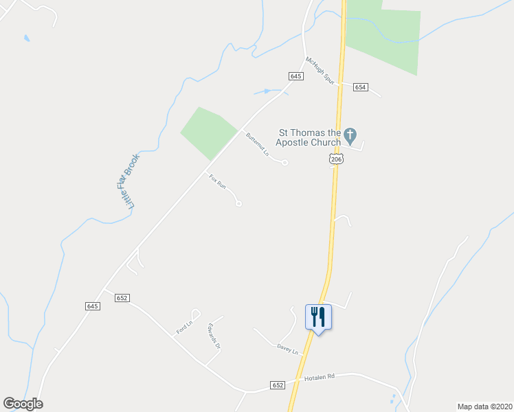 map of restaurants, bars, coffee shops, grocery stores, and more near 7 Fox Run in Sussex County