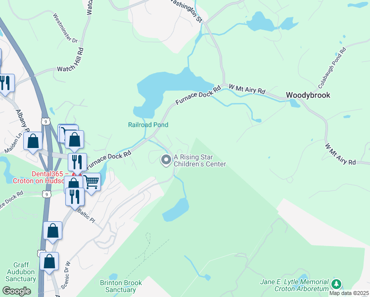 map of restaurants, bars, coffee shops, grocery stores, and more near 24 Scenic Drive in Croton-on-Hudson