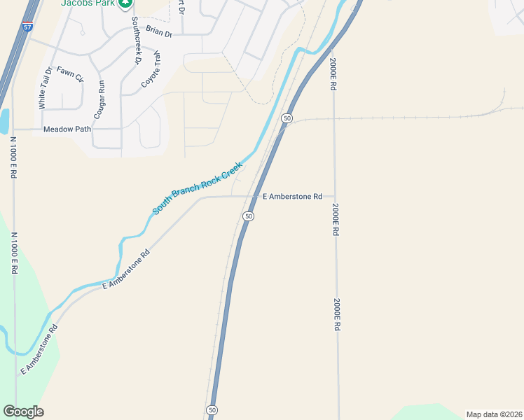 map of restaurants, bars, coffee shops, grocery stores, and more near 1832 East Amberstone Road in Bourbonnais