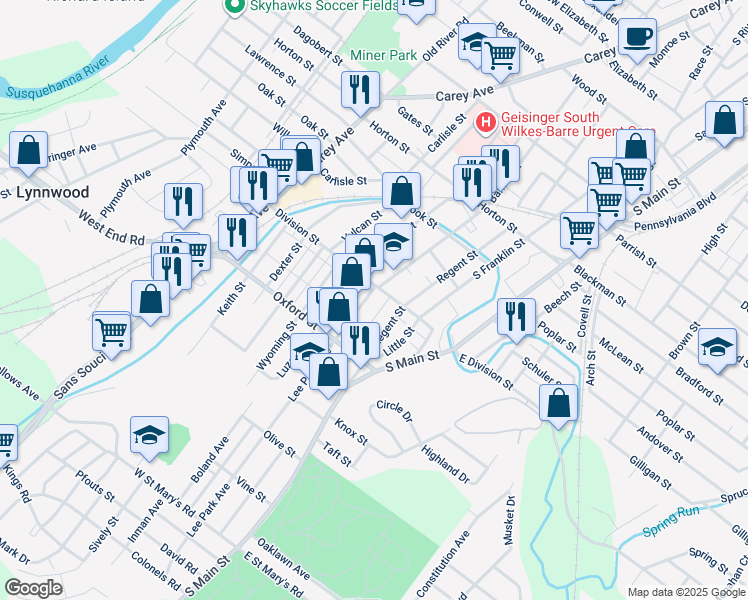 map of restaurants, bars, coffee shops, grocery stores, and more near 12 Lee Park Avenue in Hanover