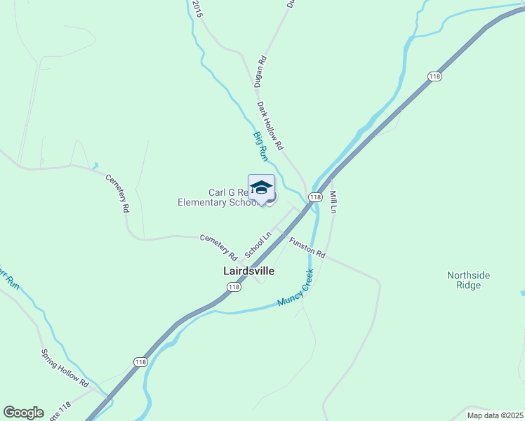 map of restaurants, bars, coffee shops, grocery stores, and more near 183 School Lane in Lairdsville
