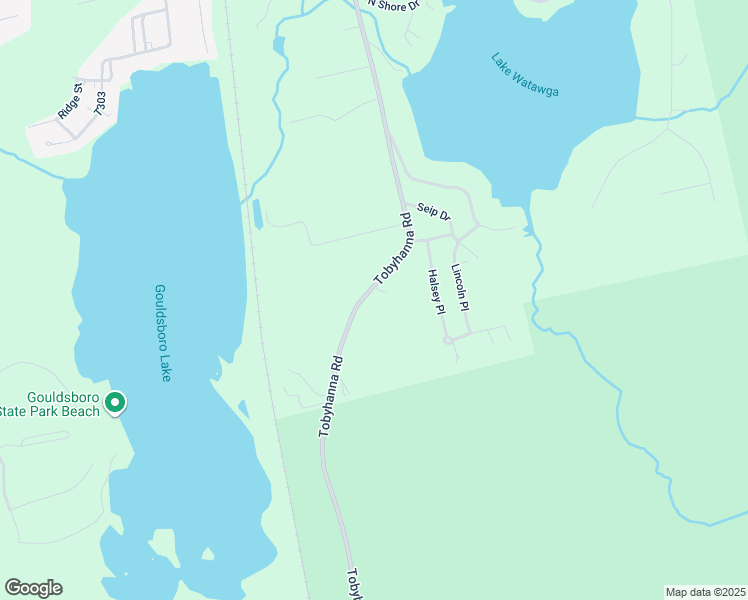 map of restaurants, bars, coffee shops, grocery stores, and more near Tobyhanna Road in Gouldsboro
