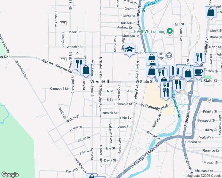 map of restaurants, bars, coffee shops, grocery stores, and more near 440 A Street in Sharon