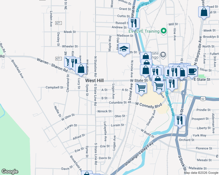 map of restaurants, bars, coffee shops, grocery stores, and more near 440 A Street in Sharon
