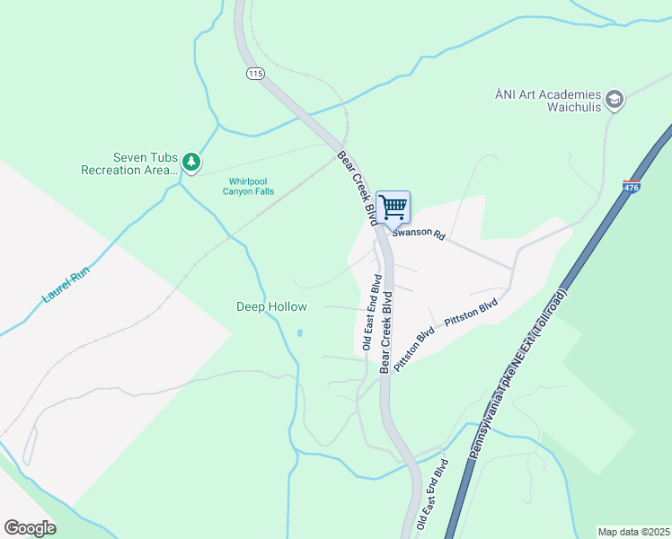 map of restaurants, bars, coffee shops, grocery stores, and more near 46 Old Powder Mill Road in Wilkes-Barre
