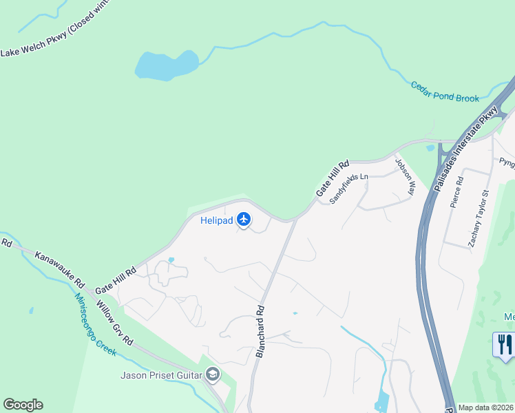 map of restaurants, bars, coffee shops, grocery stores, and more near 1 Sgt Schwarz Court in Stony Point