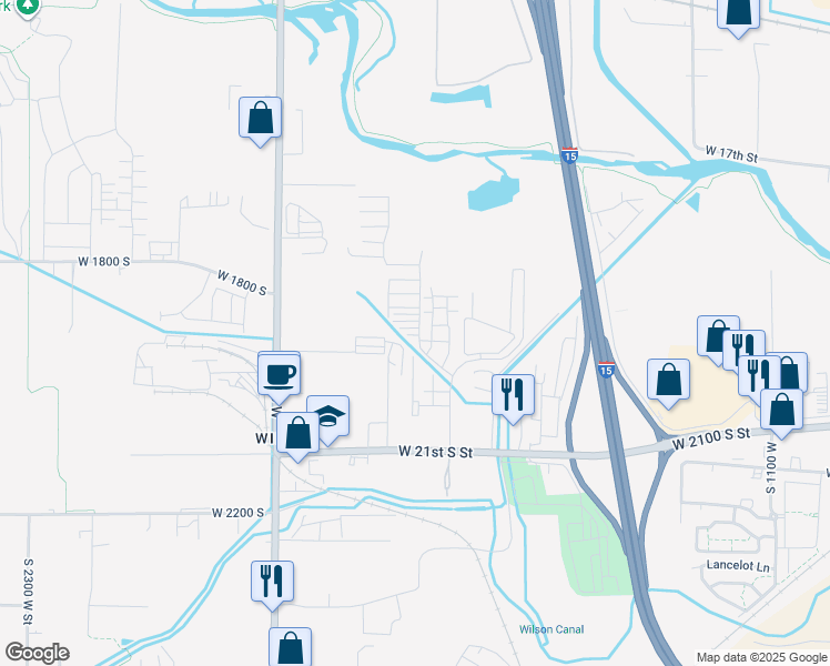 map of restaurants, bars, coffee shops, grocery stores, and more near 1684 West 1960 South in West Haven