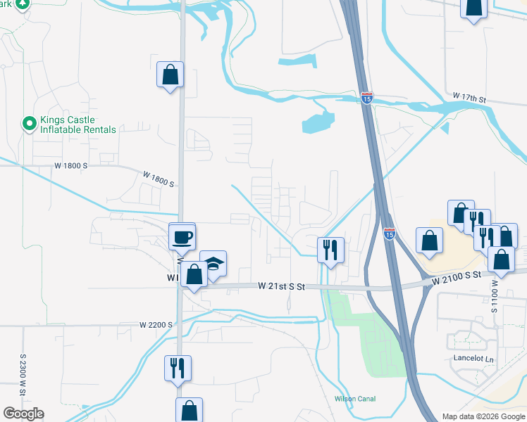 map of restaurants, bars, coffee shops, grocery stores, and more near 1630 West 2000 South in West Haven