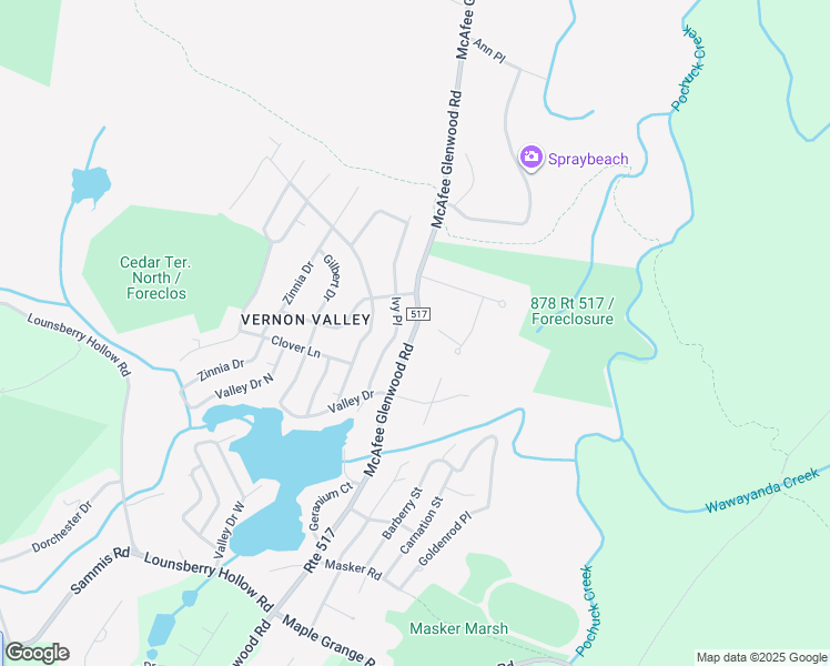 map of restaurants, bars, coffee shops, grocery stores, and more near 872 County Road 517 in Vernon Township