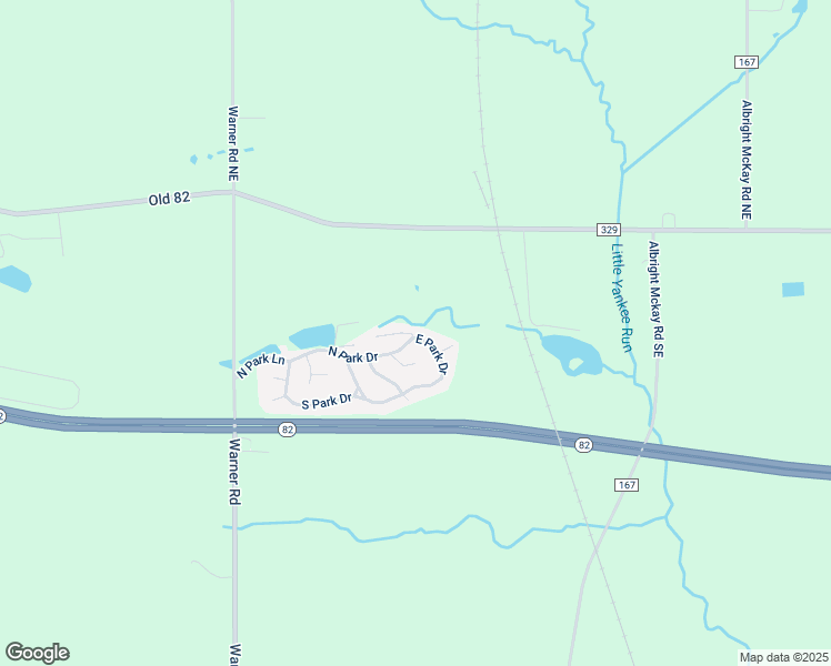 map of restaurants, bars, coffee shops, grocery stores, and more near 1202 East Park Drive in Trumbull County