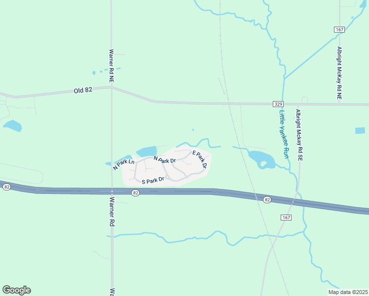 map of restaurants, bars, coffee shops, grocery stores, and more near 1202 East Park Drive in Trumbull County