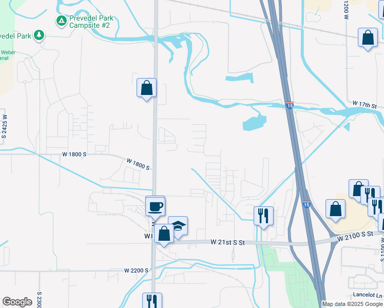 map of restaurants, bars, coffee shops, grocery stores, and more near 1688 South 1900 West in Ogden
