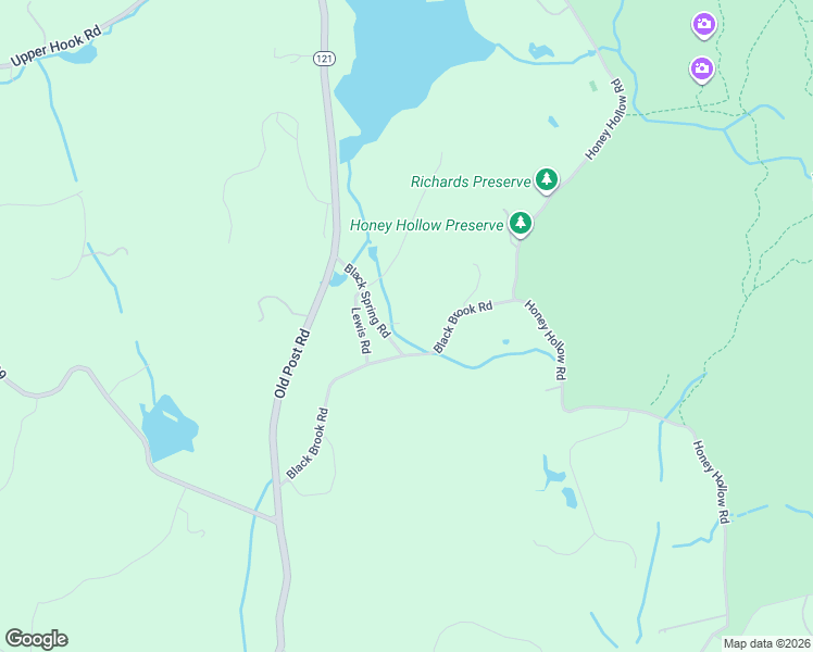 map of restaurants, bars, coffee shops, grocery stores, and more near 21 Black Spring Road in Pound Ridge