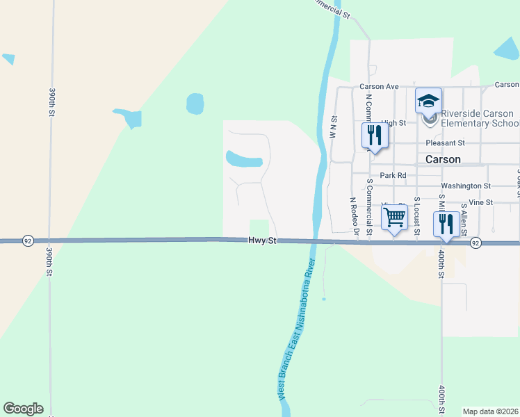 map of restaurants, bars, coffee shops, grocery stores, and more near 122 Grace Street in Carson