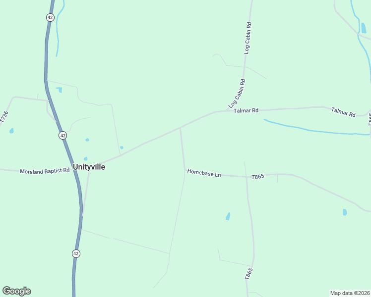 map of restaurants, bars, coffee shops, grocery stores, and more near 1-189 Homebase Lane in Unityville