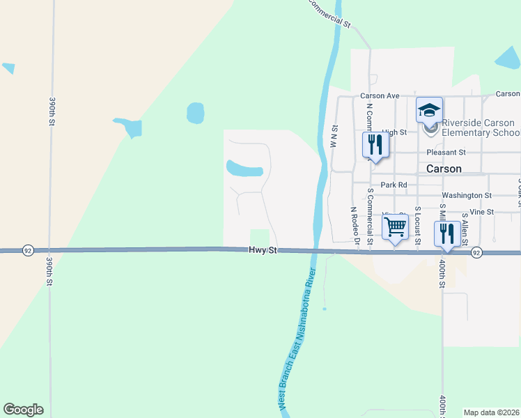 map of restaurants, bars, coffee shops, grocery stores, and more near 122 Grace Street in Carson