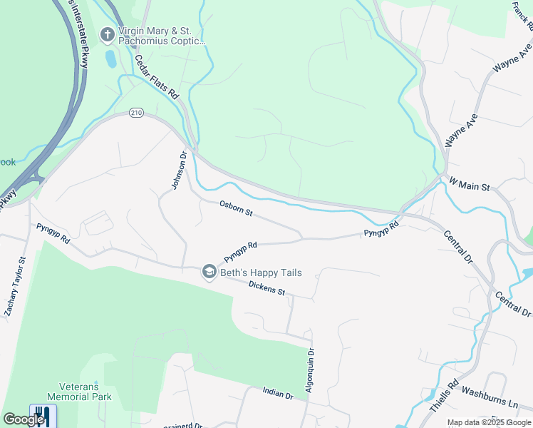 map of restaurants, bars, coffee shops, grocery stores, and more near 7 Osborn Street in Stony Point
